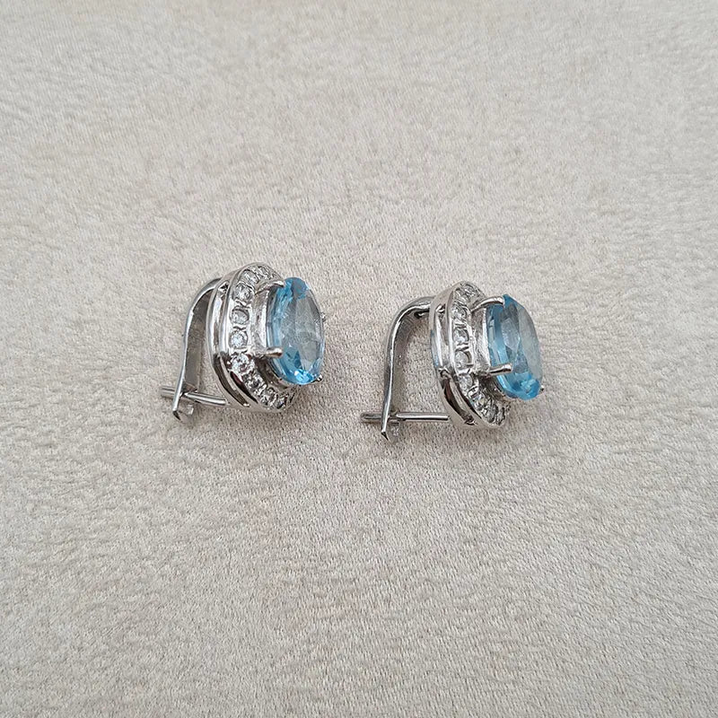 Boucles d’oreilles topaze en argent 925 «EI1232»