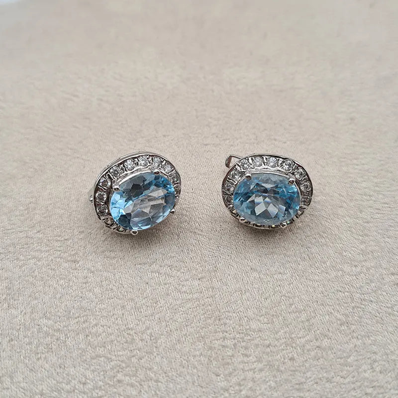 Boucles d’oreilles topaze en argent 925 «EI1232»