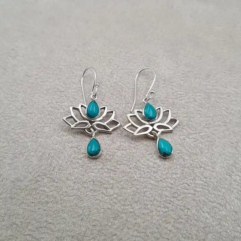 Boucles d’oreilles pierre de lune lotus « EI1239.Y »