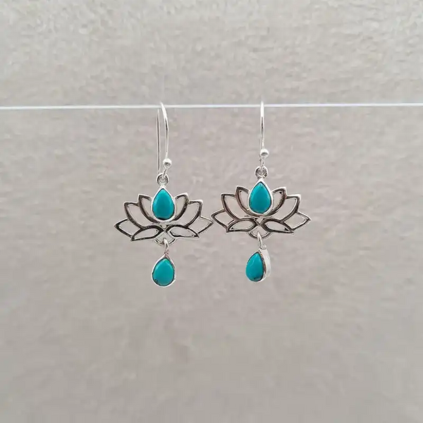 Boucles d’oreilles pierre de lune lotus « EI1239.Y »
