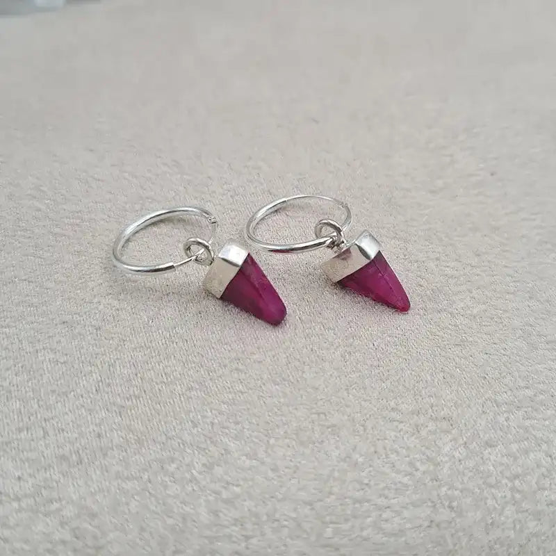 Boucles d’oreilles rubis triangle « EI1240.R »