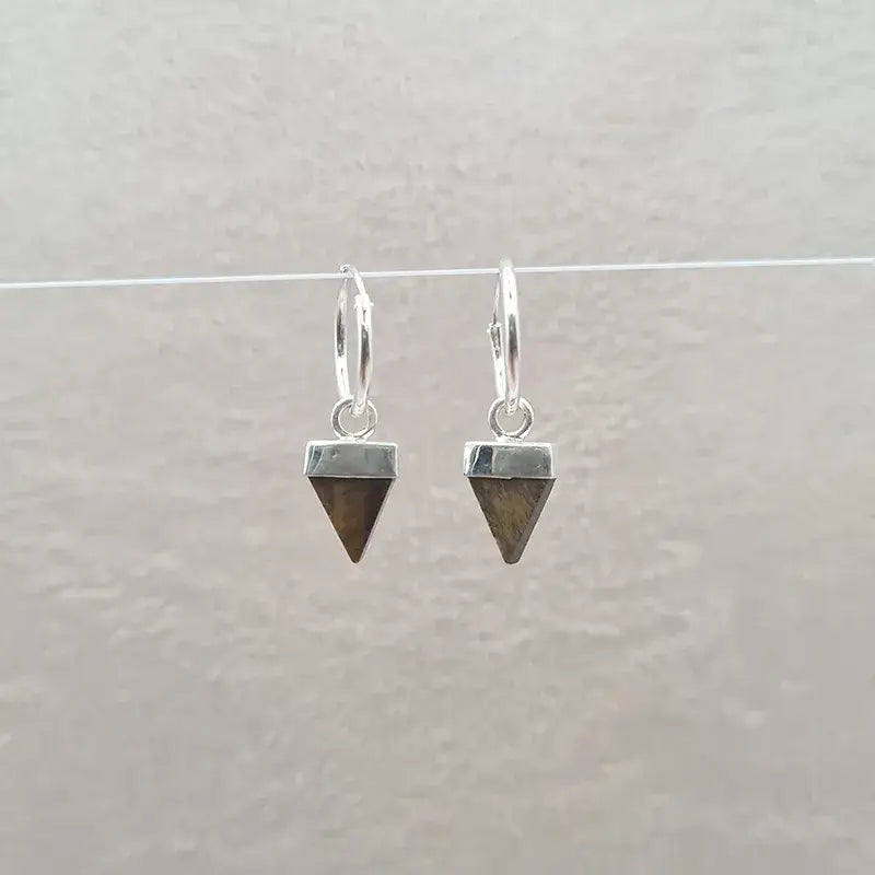 Boucles d'oreilles oeil de tigre triangle "EI1240.OT"
