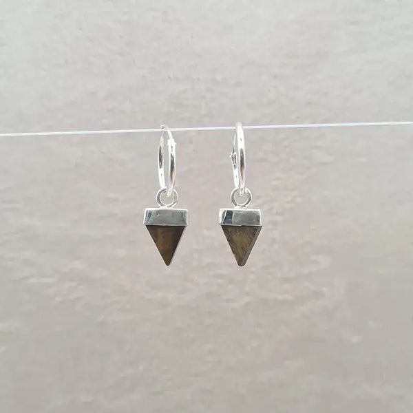 Boucles d'oreilles oeil de tigre triangle "EI1240.OT"