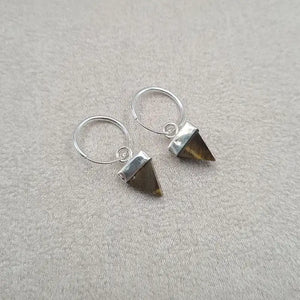 Boucles d'oreilles oeil de tigre triangle "EI1240.OT"