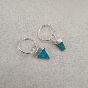 Boucles d’oreilles turquoise triangle « EI1240.Y »