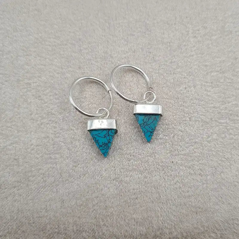 Boucles d’oreilles turquoise triangle « EI1240.Y »