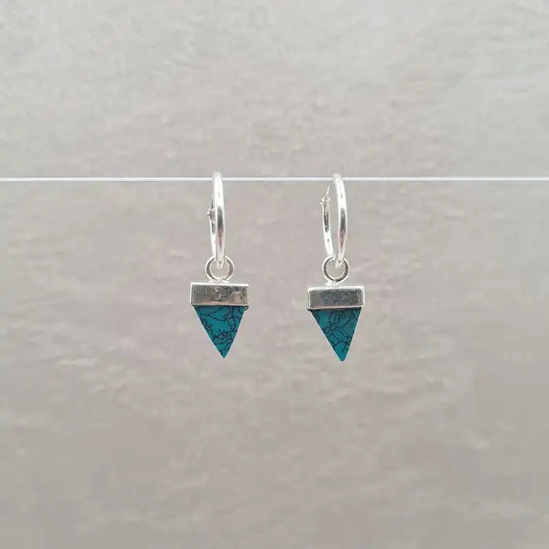 Boucles d’oreilles turquoise triangle « EI1240.Y »