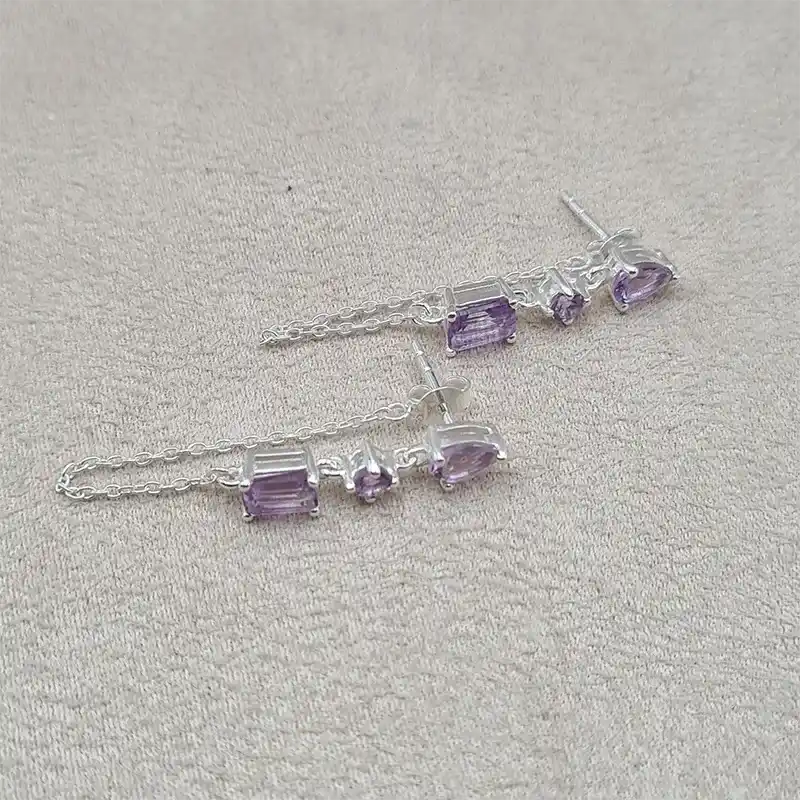 Boucles d'oreilles améthyste en argent 925 "EI1243.A"