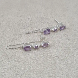 Boucles d'oreilles améthyste en argent 925 "EI1243.A"