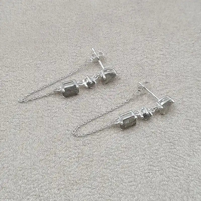 Boucles d’oreilles labradorite en argent 925 « EI1243.L »