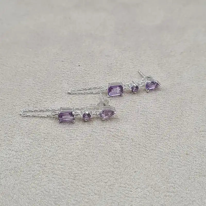 Boucles d'oreilles améthyste en argent 925 "EI1243.A"
