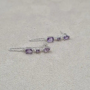 Boucles d'oreilles améthyste en argent 925 "EI1243.A"