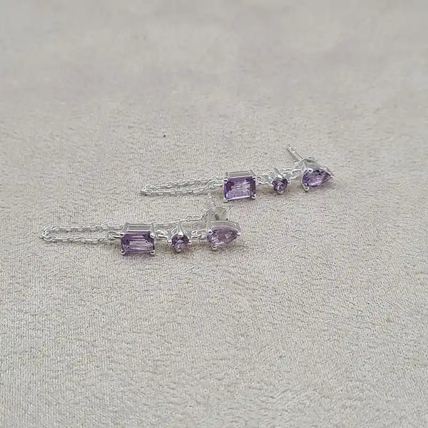Boucles d'oreilles améthyste en argent 925 "EI1243.A"