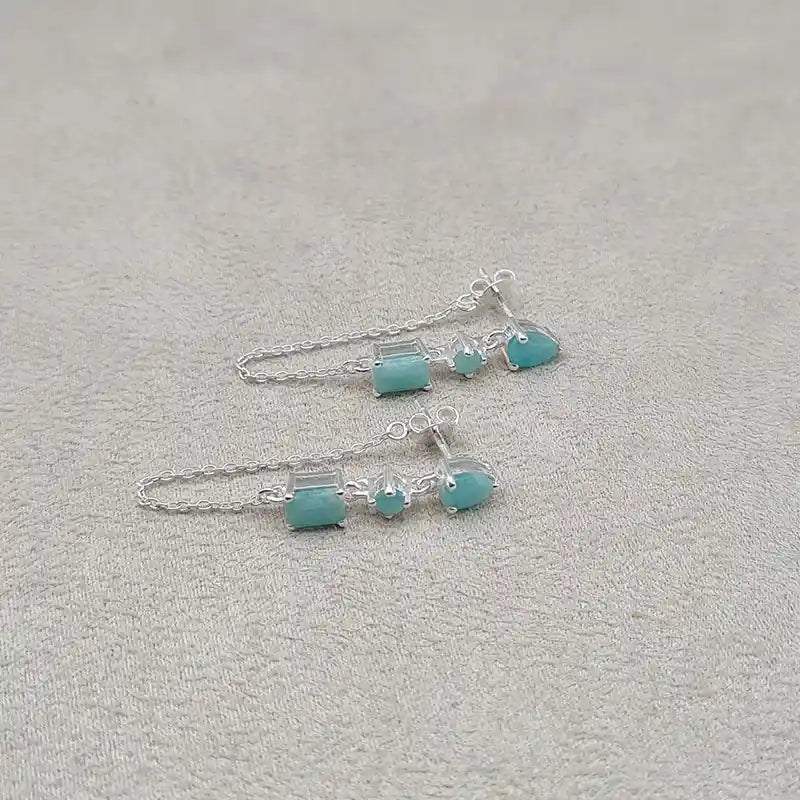 Boucles d'oreilles amazonite en argent 925 "EI1243.AM"