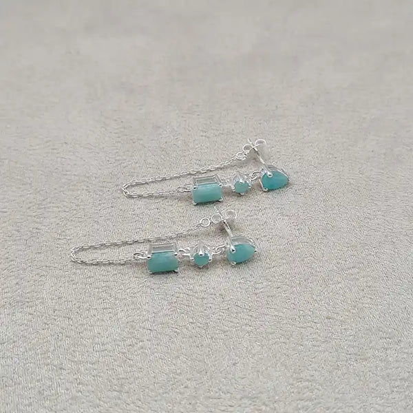 Boucles d'oreilles amazonite en argent 925 "EI1243.AM"