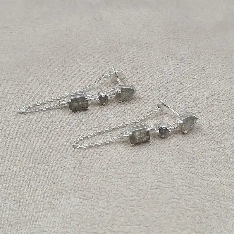 Boucles d’oreilles labradorite en argent 925 « EI1243.L »
