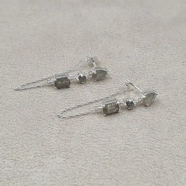Boucles d’oreilles labradorite en argent 925 « EI1243.L »