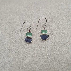 Boucles d'oreilles émeraude et iolite "EI1245.E"