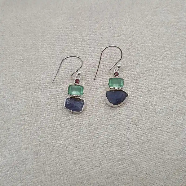 Boucles d'oreilles émeraude et iolite "EI1245.E"