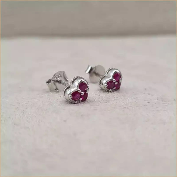 Boucles d’oreilles coeur en rubis “EI1257.R”
