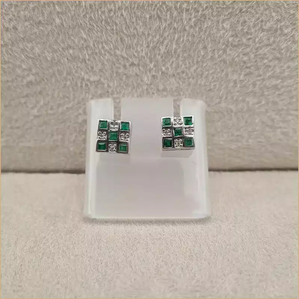 Boucles d’oreilles carrées en émeraude “EI1261.E”