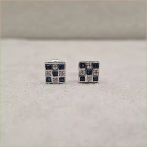 Boucles d’oreilles carrées en saphir “EI1261.S”