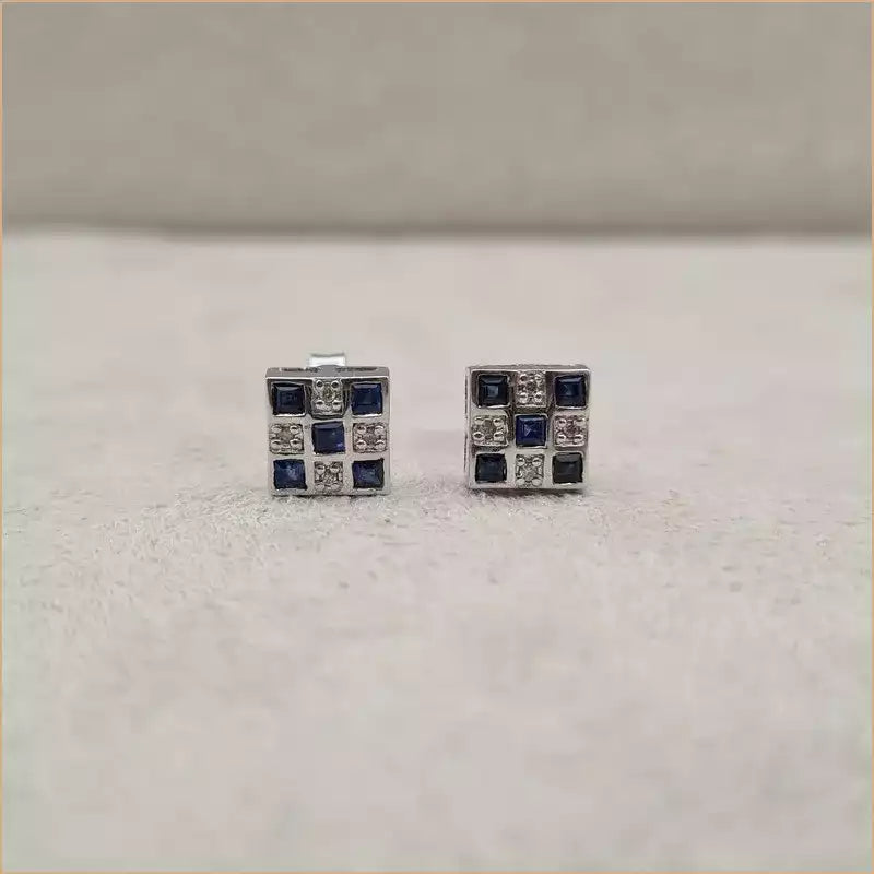 Boucles d’oreilles carrées en saphir “EI1261.S”
