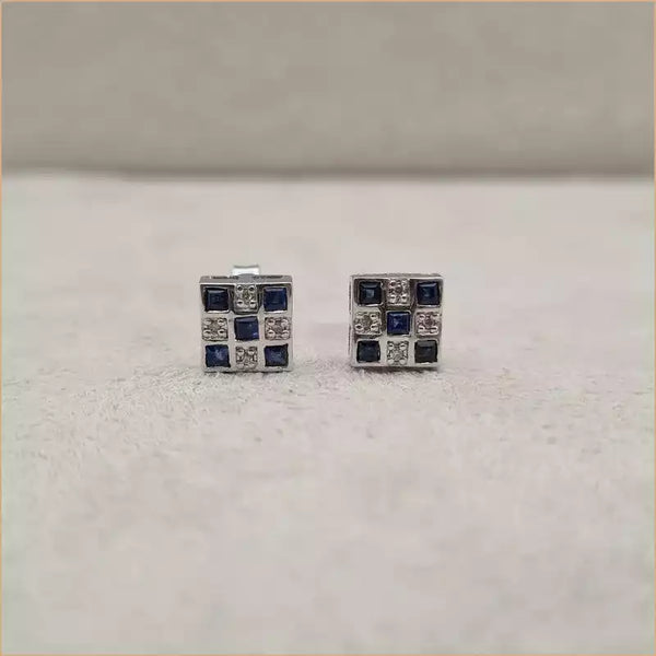 Boucles d’oreilles carrées en saphir “EI1261.S”