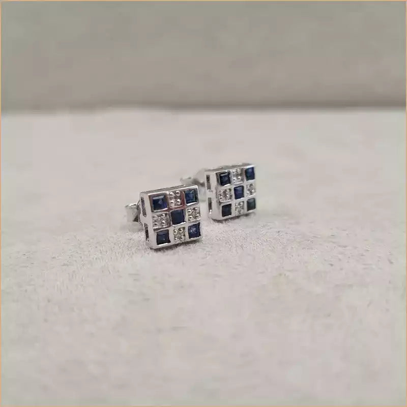 Boucles d’oreilles carrées en saphir “EI1261.S”