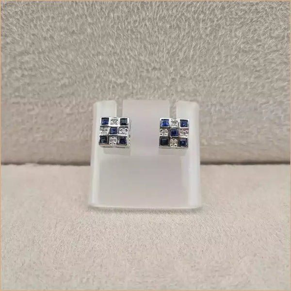 Boucles d’oreilles carrées en saphir “EI1261.S”