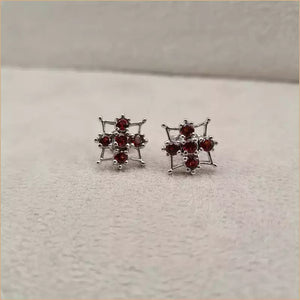 Boucles d’oreilles croix en grenat “EI1273.G”