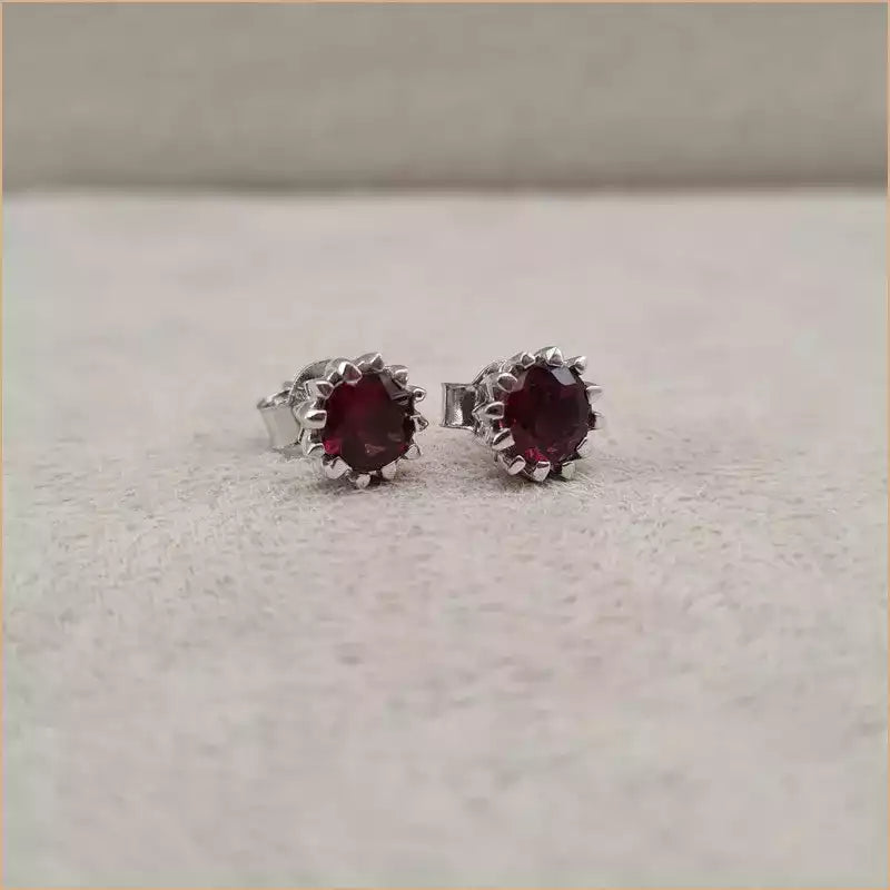 Boucles d’oreilles en grenat “EI1274.G”