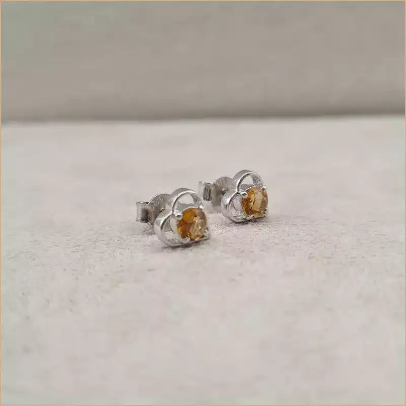 Boucles d’oreilles coeur en citrine “EI1278.C”