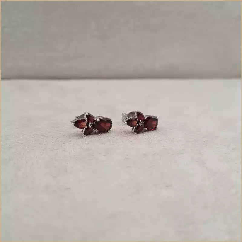 Boucles d'oreilles en grenat "EI1292.G"