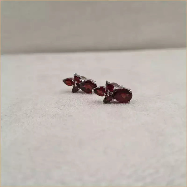 Boucles d'oreilles en grenat "EI1292.G"