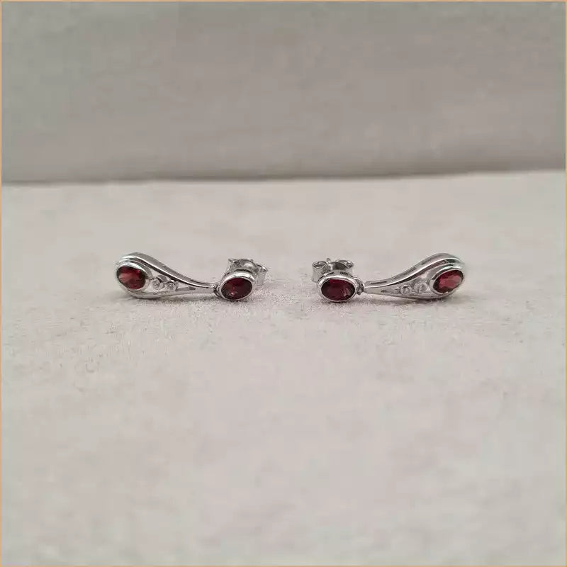 Boucles d'oreilles pendantes en grenat "EI1294.G"