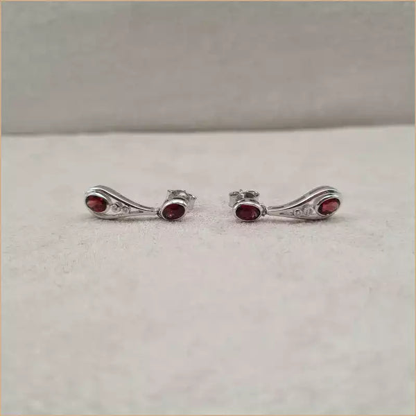 Boucles d'oreilles pendantes en grenat "EI1294.G"