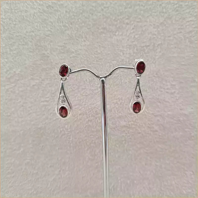 Boucles d'oreilles pendantes en grenat "EI1294.G"