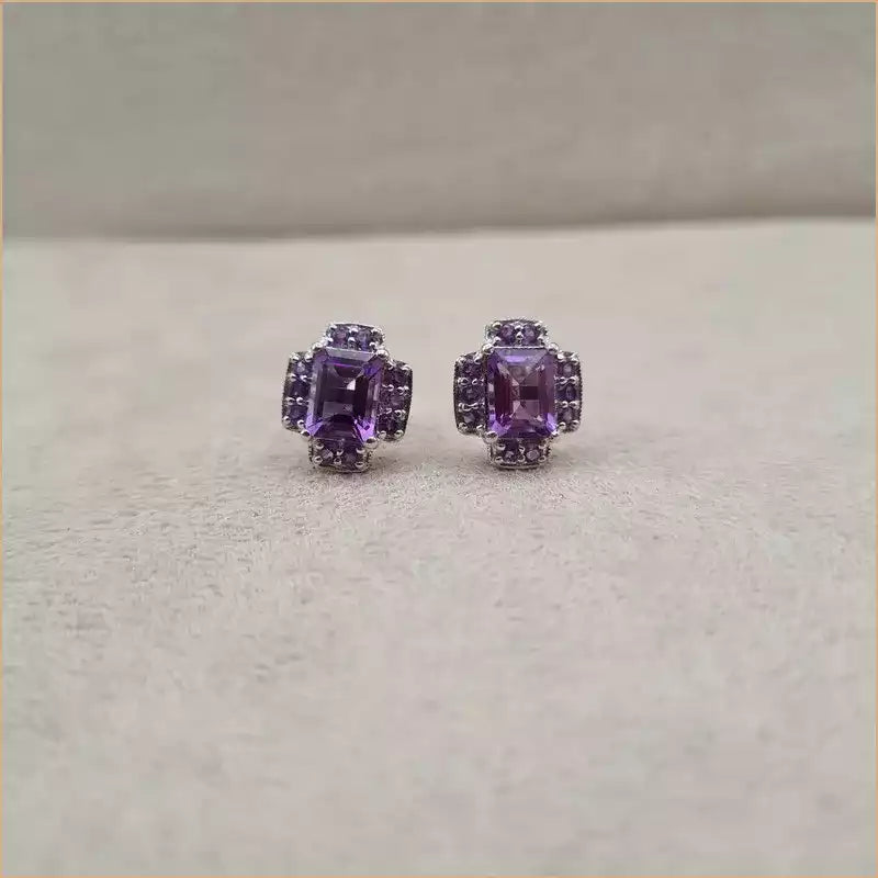 Boucles d'oreilles en améthyste "EI1298.A"