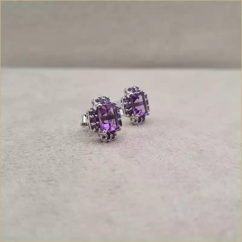 Boucles d'oreilles en améthyste "EI1298.A"