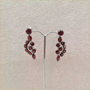 Boucles d'oreilles en grenat taillé "EI1302.G"
