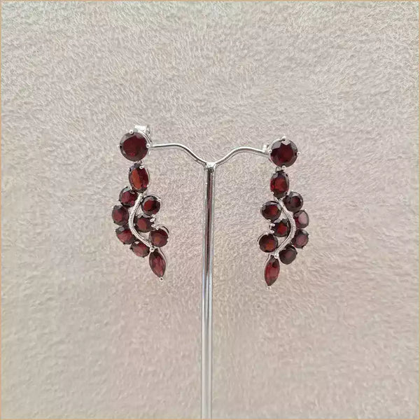 Boucles d'oreilles en grenat taillé "EI1302.G"