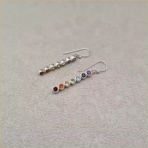 Boucles d'oreilles verticales 7 chakras "EI1304.M"