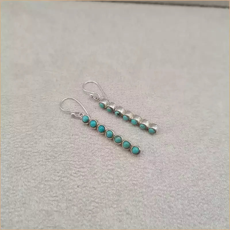 Boucles d'oreilles verticales en turquoise "EI1304.Y"