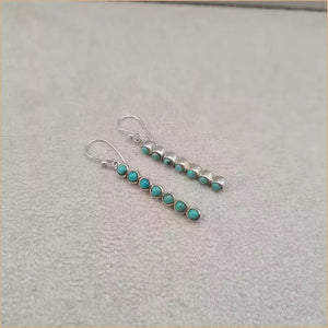 Boucles d'oreilles verticales en turquoise "EI1304.Y"
