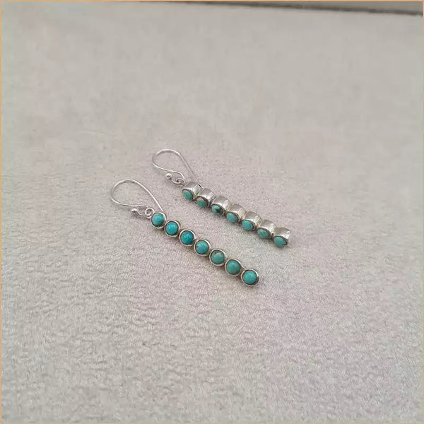 Boucles d'oreilles verticales en turquoise "EI1304.Y"
