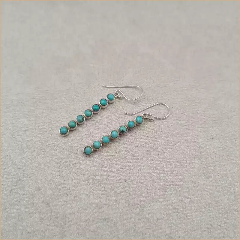Boucles d'oreilles verticales en turquoise "EI1304.Y"
