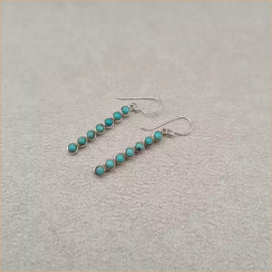 Boucles d'oreilles verticales en turquoise "EI1304.Y"