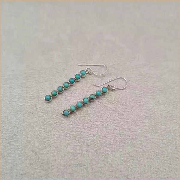 Boucles d'oreilles verticales en turquoise "EI1304.Y"