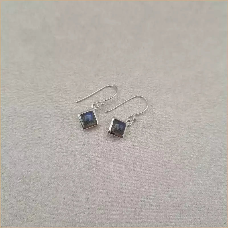 Boucles d’oreilles carrées en labradorite “EI1308.L”